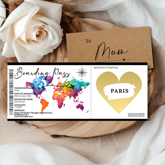 Personalised Boarding Pass - Rainbow