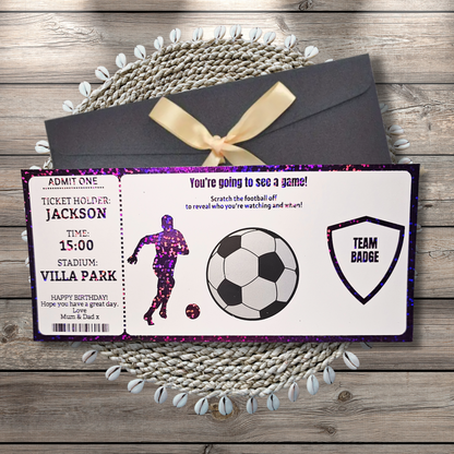 Scratch Reveal Football Match Ticket