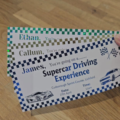 Personalised Car Experience Ticket