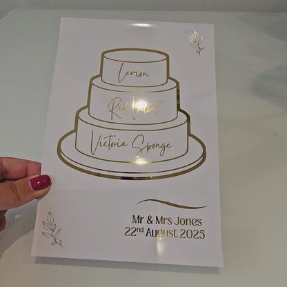 Wedding Cake Flavour Sign