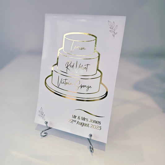 Wedding Cake Flavour Sign